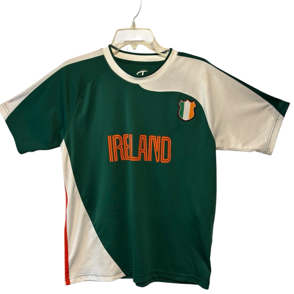 Challenger Teamwear Ireland Flag Print Front Short Sleeve Soccer Jersey Shirt